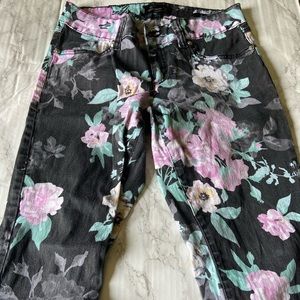 Seven Floral Cropped skinny denim